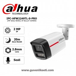 Dahua IPC-HFW2249TL-S-PRO 2mp WizColor Gece Renkli ve Sesli ip Bullet Kamera